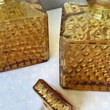 Amber glass carafes Japanese 1970s - Tislo "PASSED J.G.I.A"