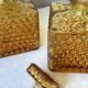 Amber glass carafes Japanese 1970s - Tislo "PASSED J.G.I.A"