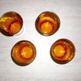 4 vintage Duralex amber glasses