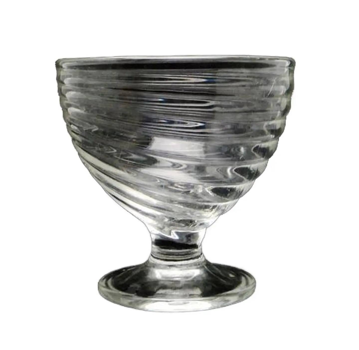 Modernist sugar bowl, transparent glass, Ząbkowice, Poland, 1970s