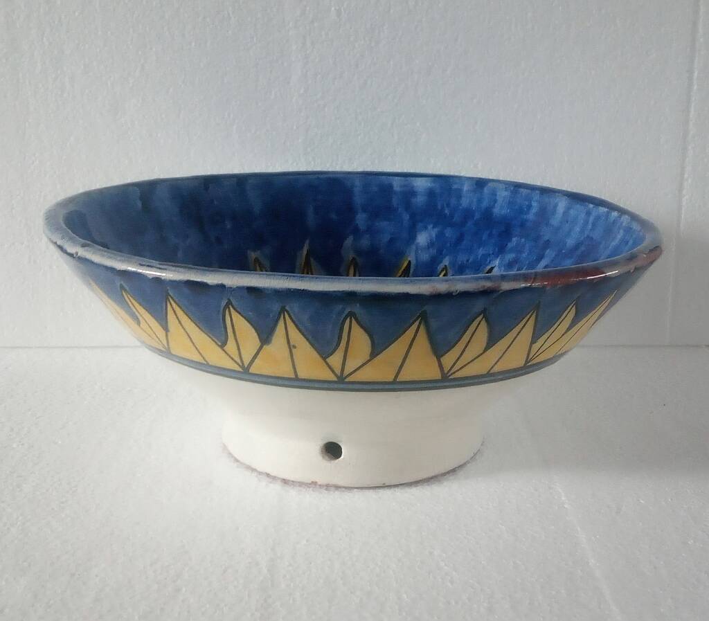 Hand Painted Moroccan Large Ceramic Blue Bowl