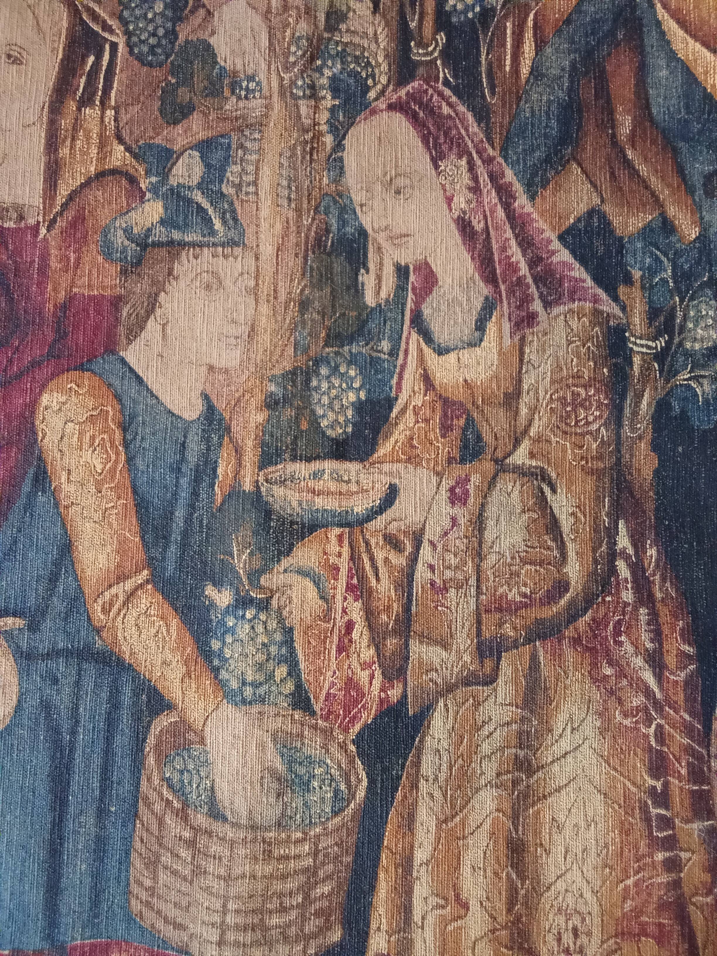 Ancienne grande tapisserie les vendanges atelier Rambouillet