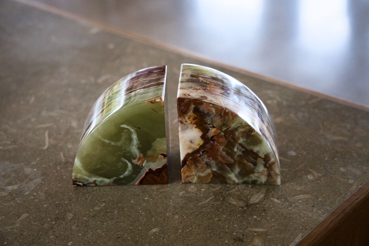 Onyx marble bookends