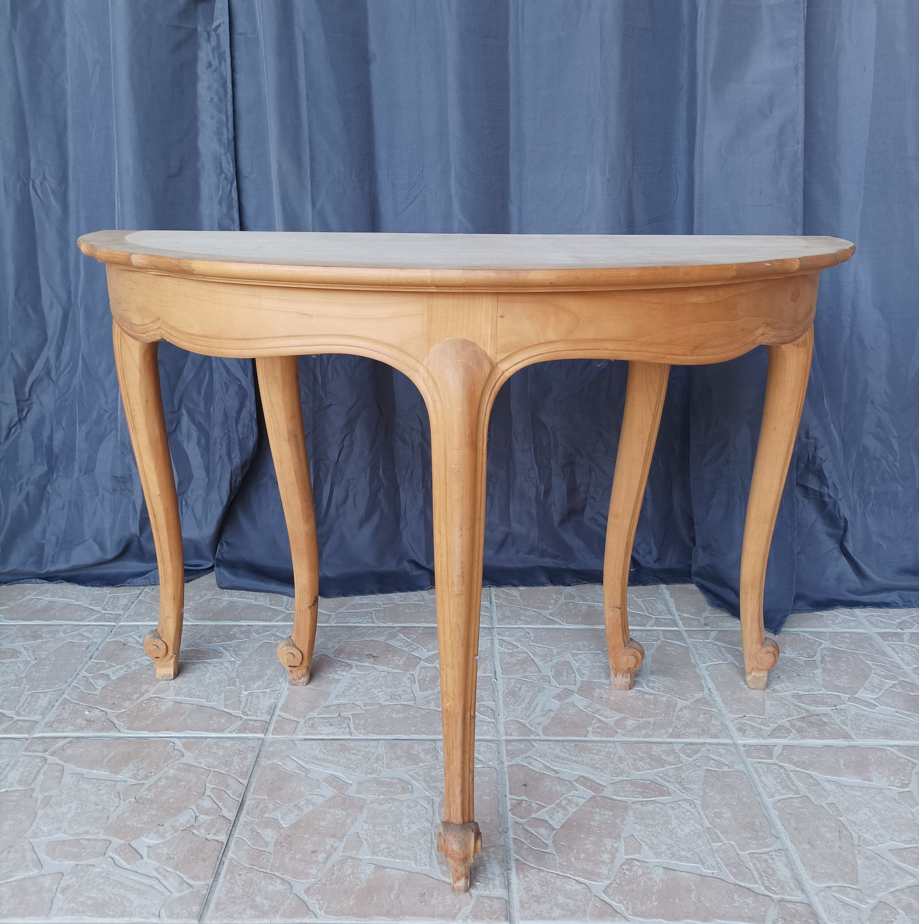 Half-moon beech console