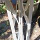 Eiffel garden table from the 19th century in wrought iron – round white top Ø 60 cm