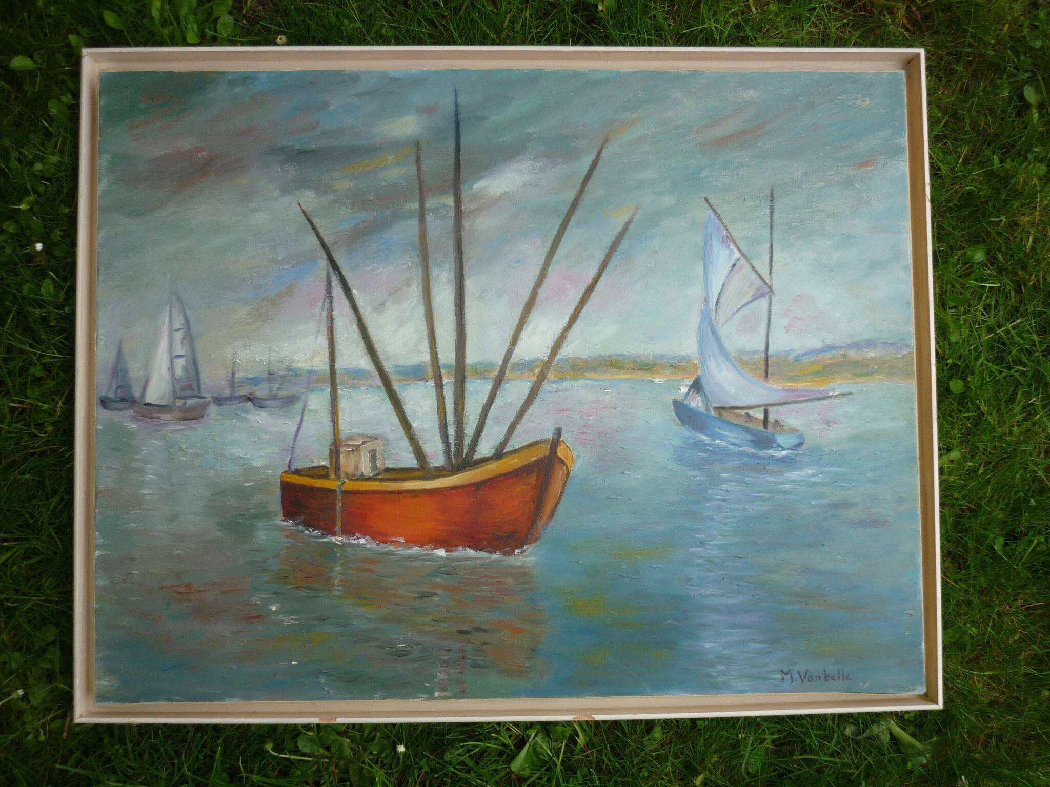 Fishing boats and sailboats 68x53.5 from M. Vanbelle