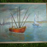 Fishing boats and sailboats 68x53.5 from M. Vanbelle
