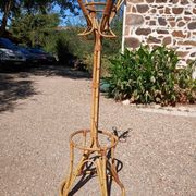 Vintage coat rack in bamboo and rattan
