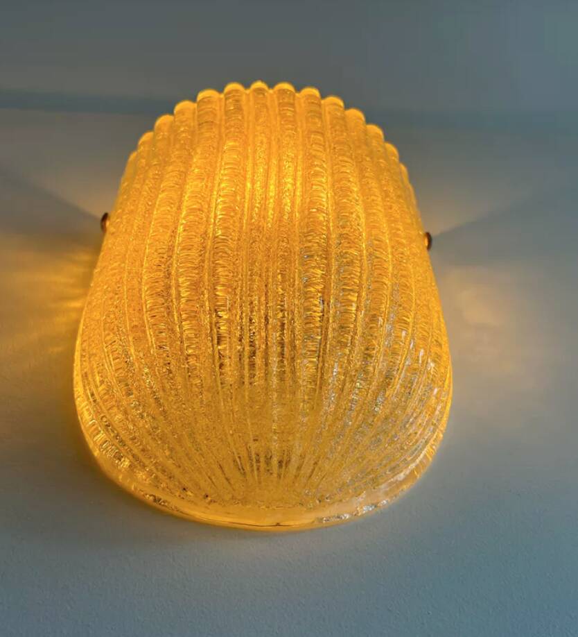 Pair of vintage murano wall lights, zonca italy 1970
