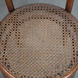 Set of 4 vintage bistro chairs Jacob & Josef Kohn Wien with a wicker seat