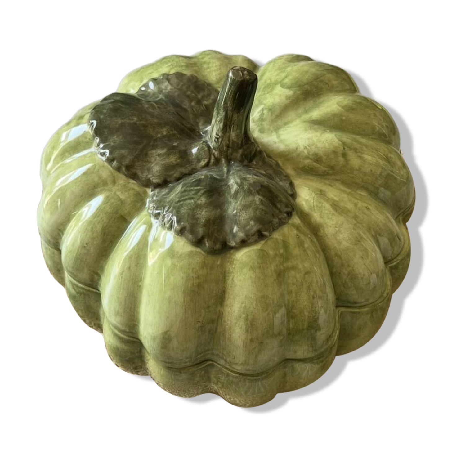 Vintage pumpkin-shaped soup tureen - decorative ceramic piece