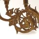 Stunning Pair of Large Antique 3-Arm Gilt Bronze Piano Sconce Candle Holders 4916