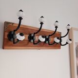 Vintage-style wall coat rack – 4 double hooks – 40 cm
