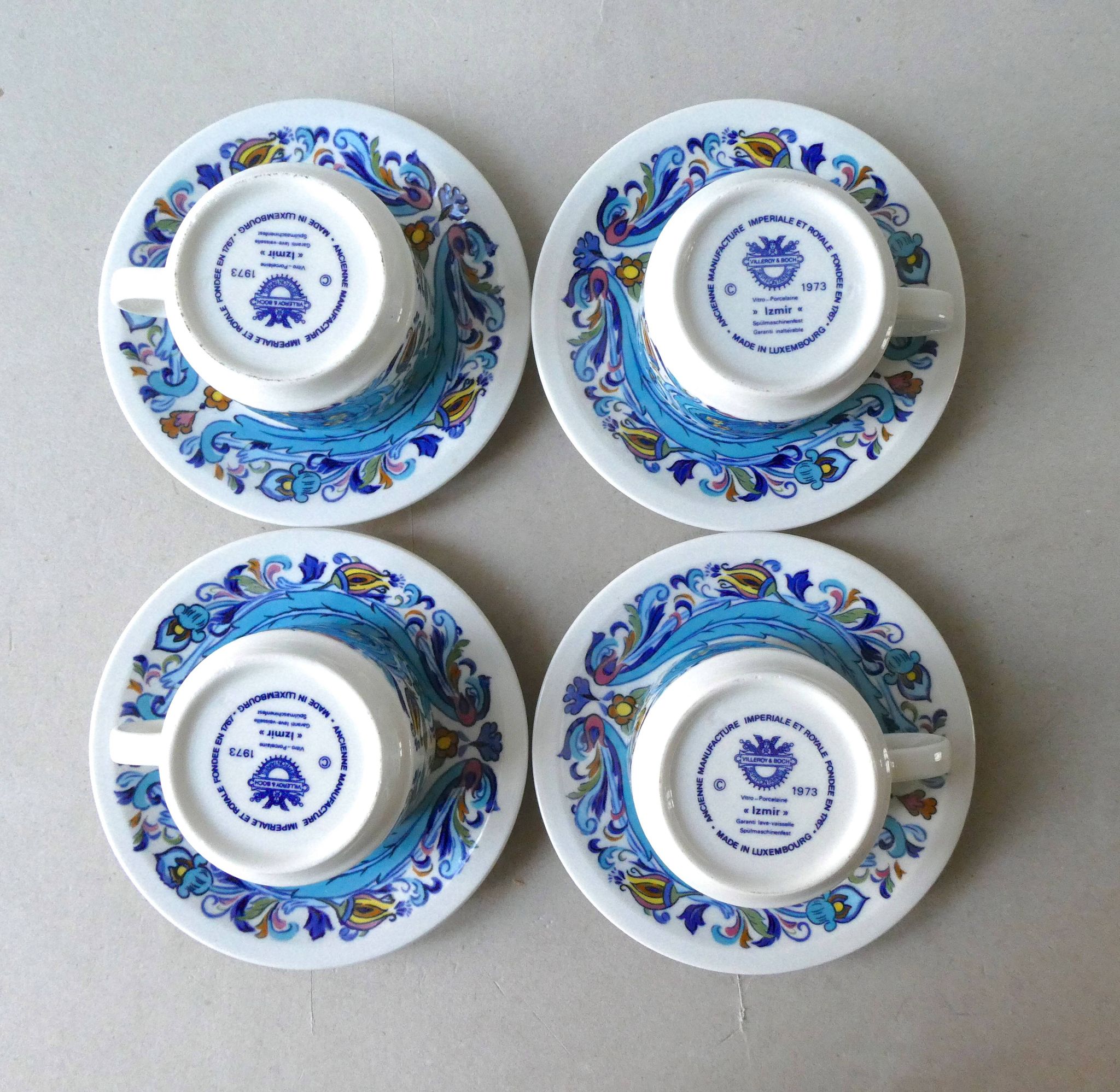 4 cup and sub cup set, Villeroy - Boch, model Izmir
