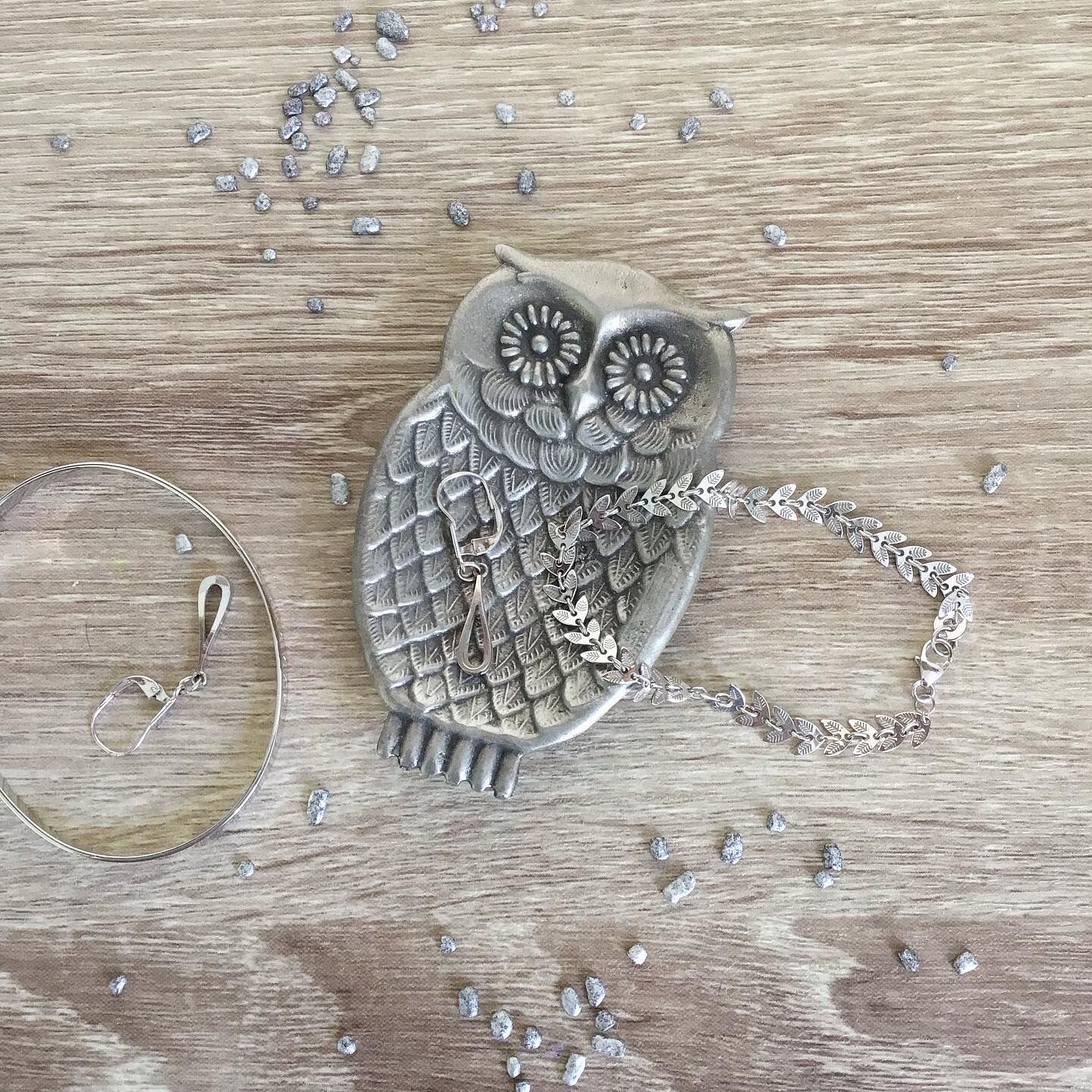 Vintage owl pewter cup