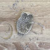 Vintage owl pewter cup