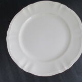 Flat round old Sarreguemines, ivory