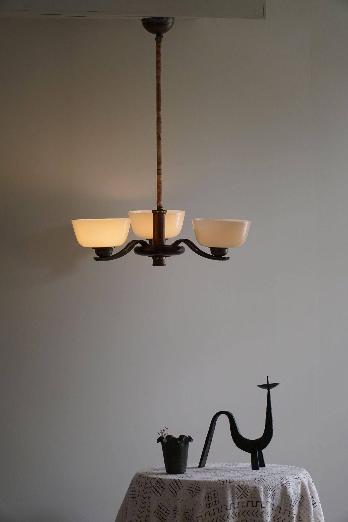 Paavo Tynell for Taito Oy, an Art Deco chandelier model '1255/3', Finland, 1930s.