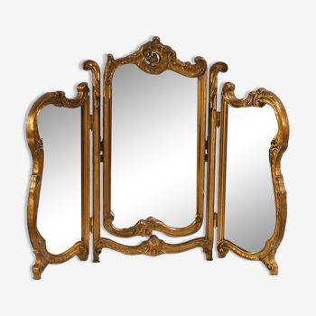 Tripyque mirror in gilded wood, Atsonfa – 1930