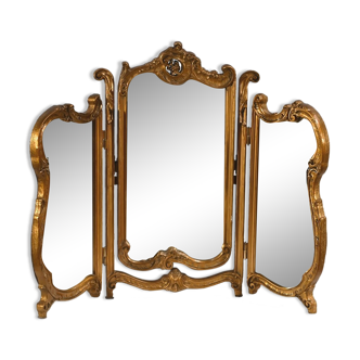 Miroir tripyque en bois doré, atsonfa – 1930