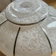 Pair of vintage speckled/marbled glass lamp globes Art Deco