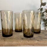 4 twisted smoked glasses