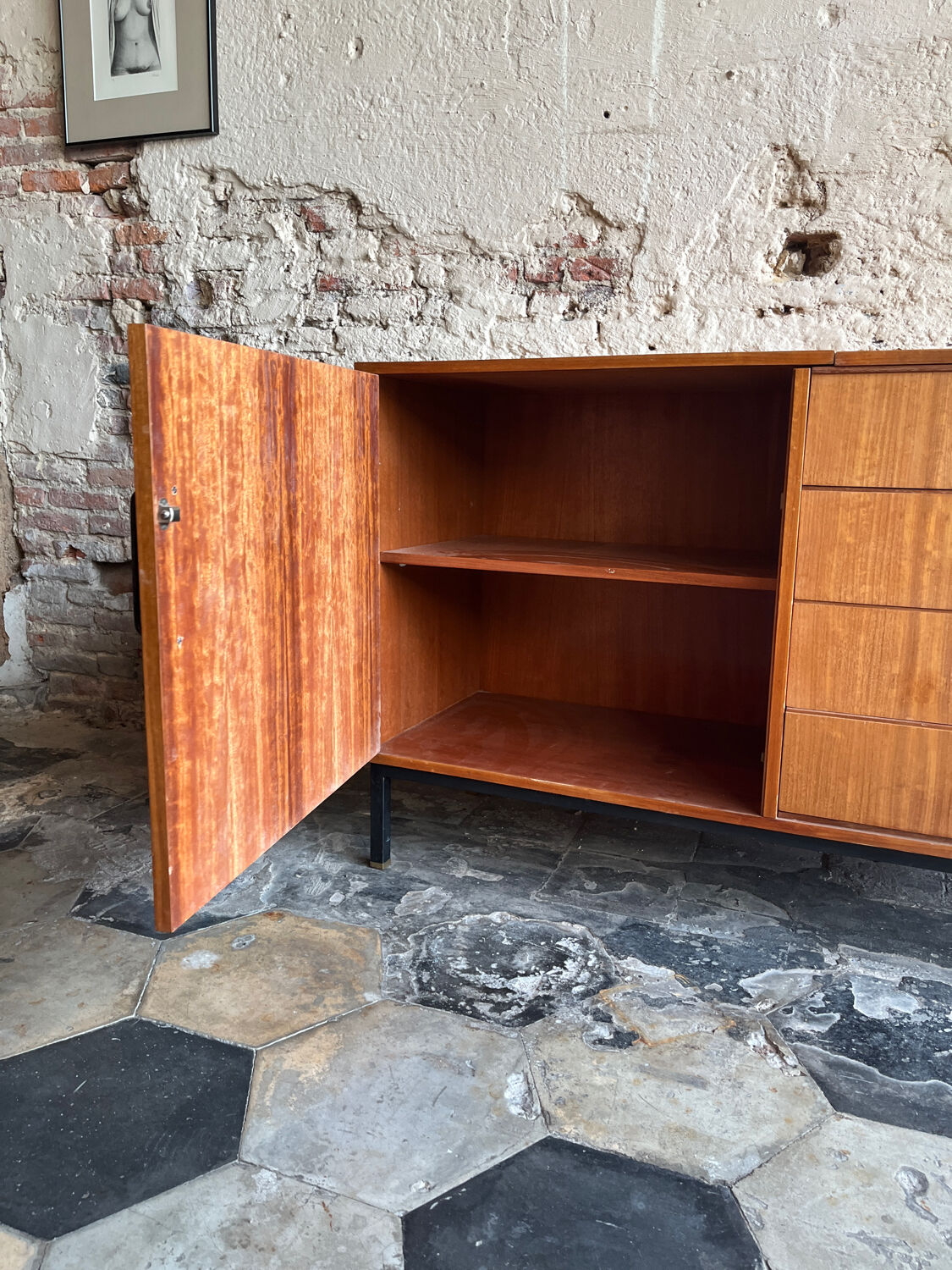 Coiffeuse vintage scandinave en chêne clair