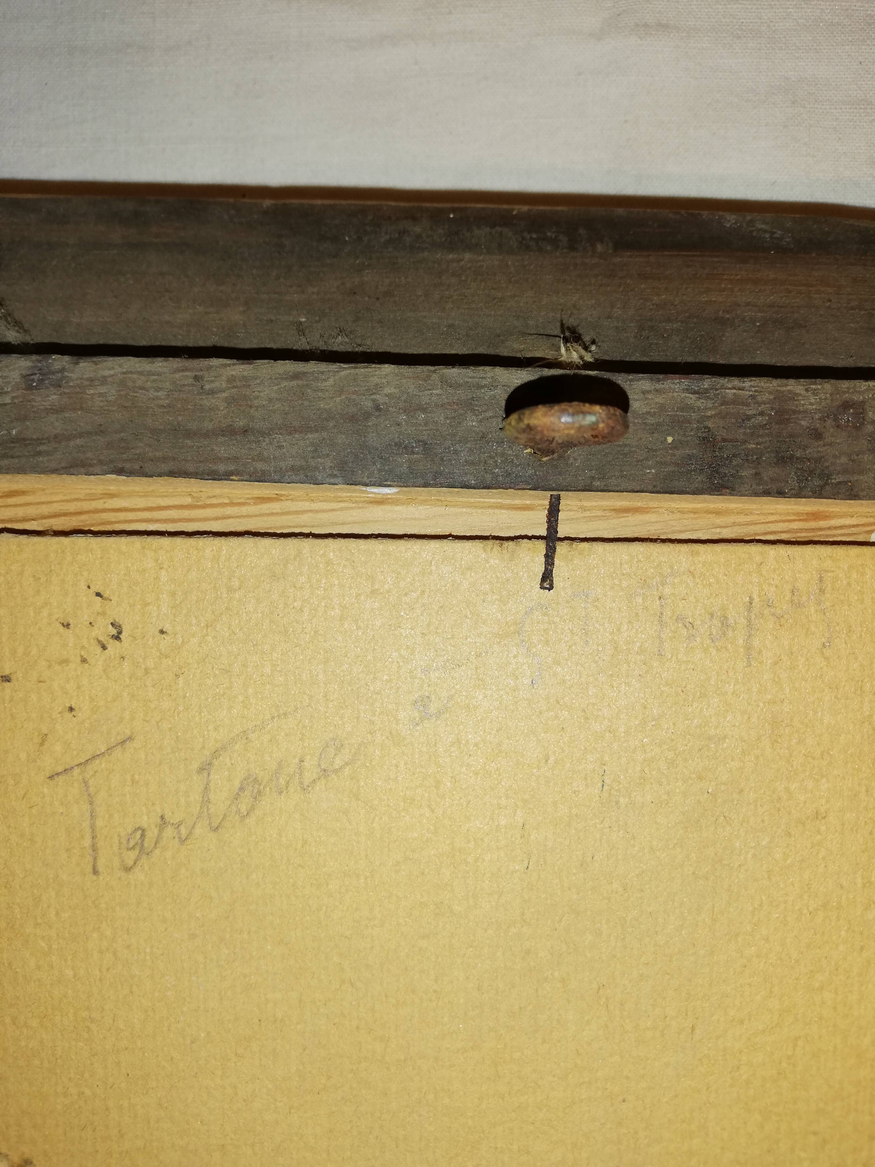 Oil on cardboard showing St Tropez