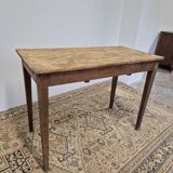 Table de ferme, bureau rustique en chêne massif et sapin, 1950