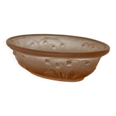 Porte savon art déco verre moulé rose muguets