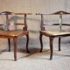 Pair of 1900 living room armchairs with bistro seating