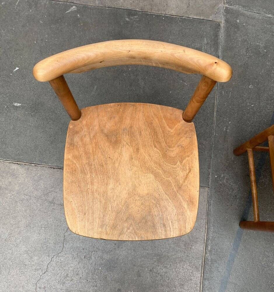Mid-century wooden chair set of 2, 1960s