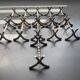 11 silver-plated metal knife rests, Art Nouveau, Morlot