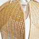 Braided rattan flower hanging lamp