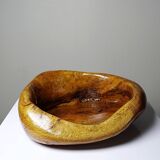 Olive wood catchall Monoxyle brutalist vintage 50s-60s handcrafted