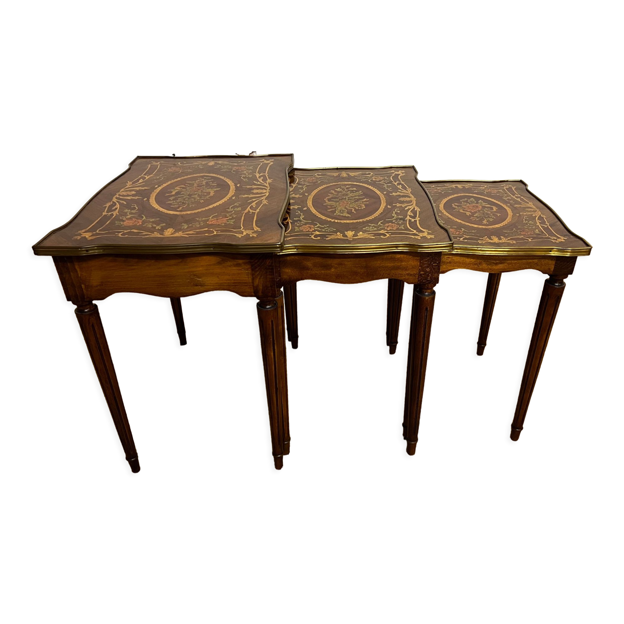 Nesting tables in Louis XVI style marquetry