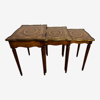 Nesting tables in Louis XVI style marquetry