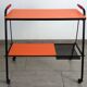 Desserte vintage orange métal perforé