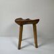 Tabouret vintage en bois tripode, France, 1960