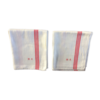 Monogrammed old tea towels