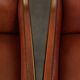 Majestic, luxurious set of 4 cognac-colored cowhide leather Art Deco design armchairs
