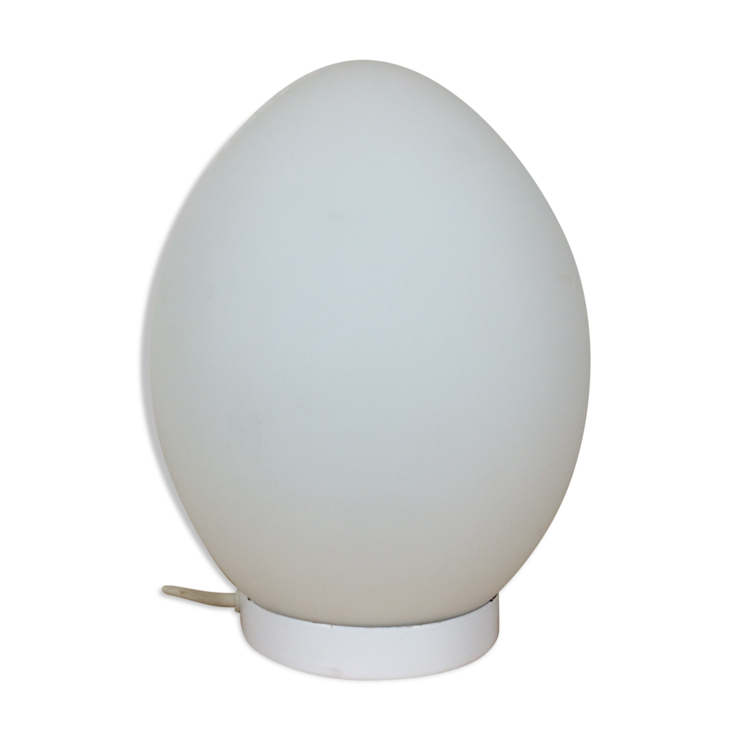 White Domec egg lamp, Vianne glass, 70s