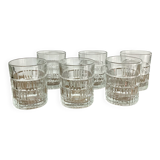 6 vintage Préfontaines whisky glasses