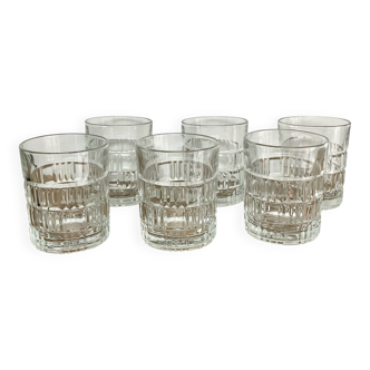 6 vintage Préfontaines whisky glasses