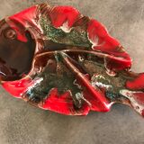 Plat à compartiment apéritif forme poisson en céramique de vallauris 37 cm