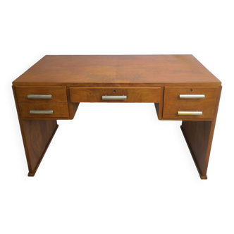 Ancien bureau Art Déco Noyer vintage