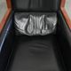 Set of 2 Art Deco design armchairs in black cowhide leather