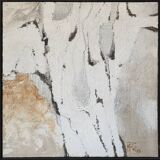 Tableau "Paysage abstrait" Marcel Poulet HST Tempera et pigments signé 1973
