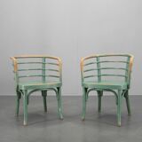 Rare Set of Two Bauhaus Armchairs B 246 by Josef Frank for Thonet, 1930s