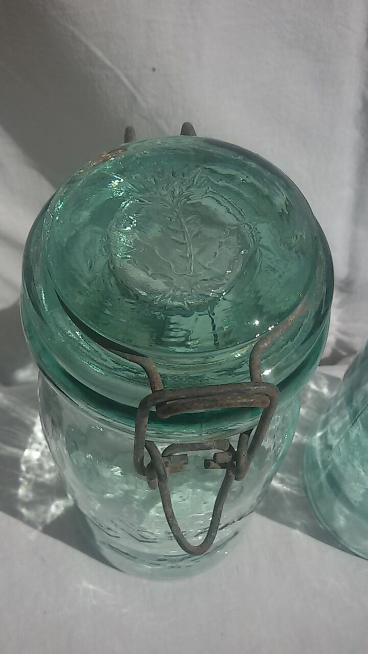 Two jars glass La Lorraine